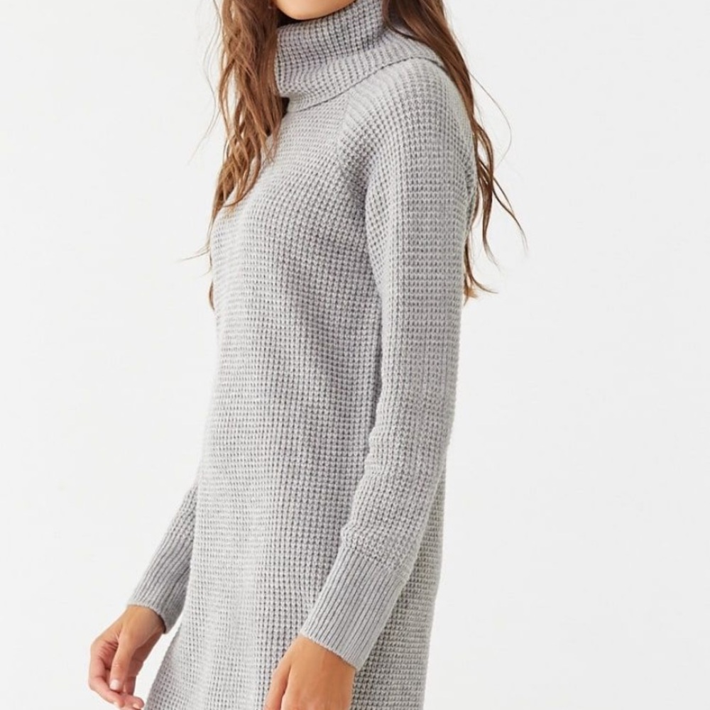 Grey Knit Sweater Dress